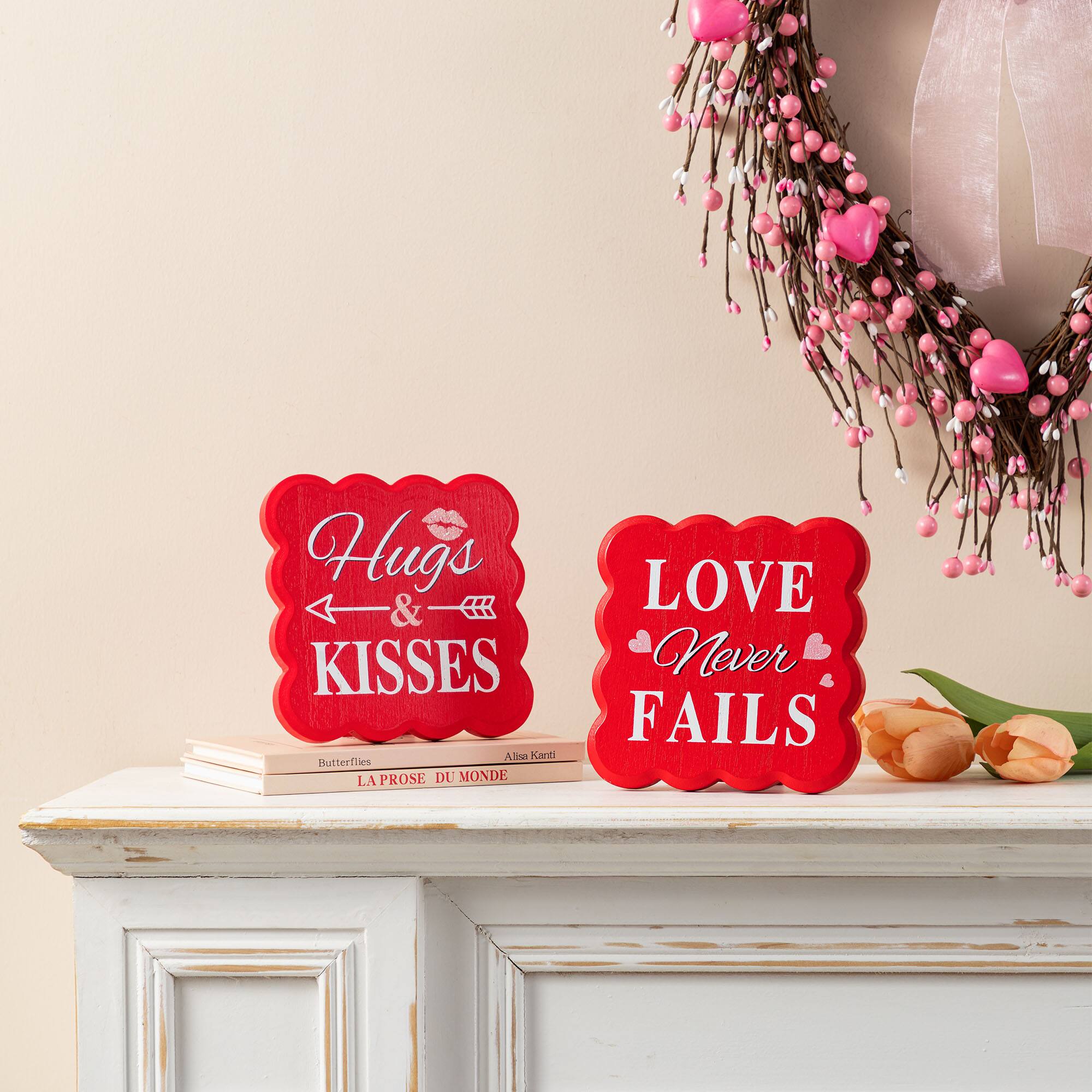Glitzhome® 6" Valentine's Wooden Table Decor Set